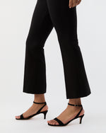 Load image into Gallery viewer, Faye Flare Cropped Pant in Black Ponte Knit
