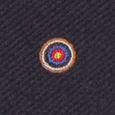 Silk Club Tie in Dark Navy Bullseye