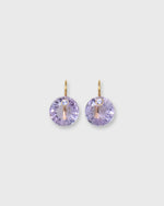 Load image into Gallery viewer, Small Round Gem Earrings in Amethyst/Tanzanite
