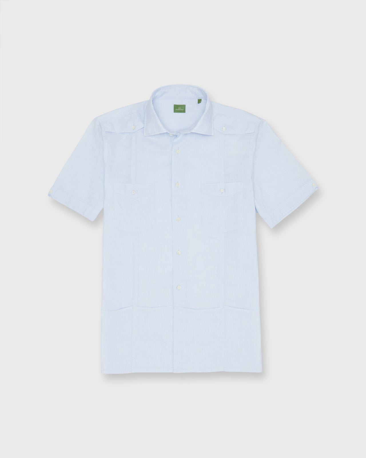 Guayabera Shirt with Hem Pockets in Sky Cotolino