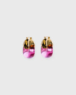Load image into Gallery viewer, Organic Hoop Earrings in Flamingo
