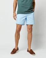 Load image into Gallery viewer, Zip-Front Mid-Length Swim Short in Sky Nylon
