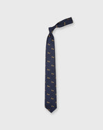 Load image into Gallery viewer, Silk Club Tie in Blue/Gold Bull &amp; Bear

