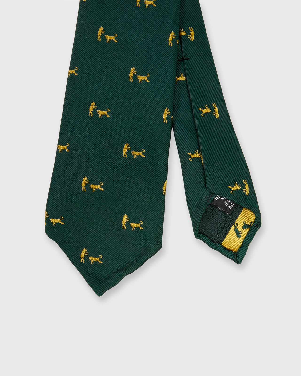 Silk Club Tie in Spruce/Gold Bull