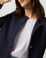 Load image into Gallery viewer, Megan Cardigan Jacket in Navy Bouclé Tweed
