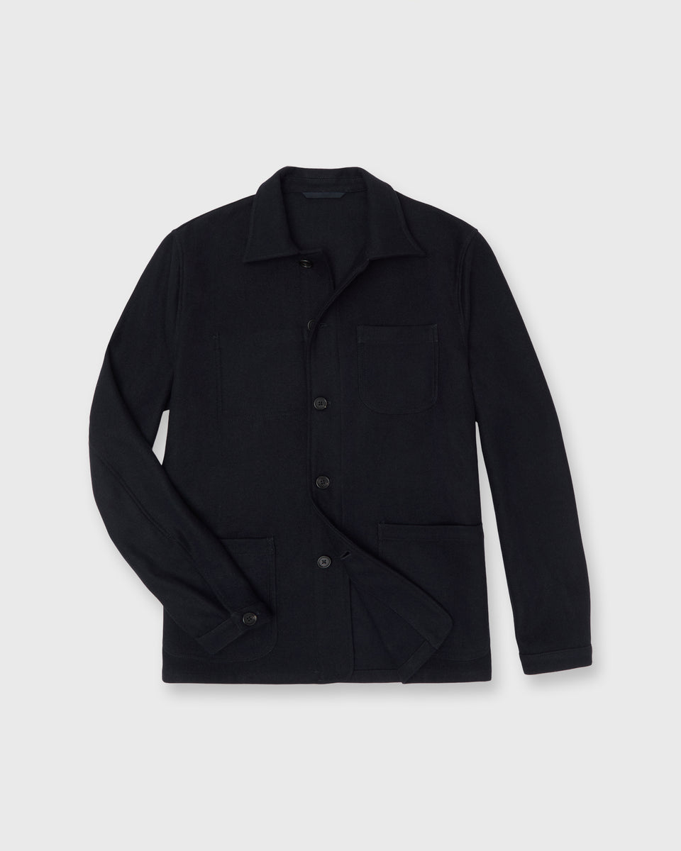 Chore Jacket in Navy Wool Melton