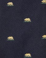 Load image into Gallery viewer, Silk Club Tie in Navy/Yellow Bear
