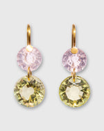 Load image into Gallery viewer, Extra Small Gem Incandescence Earrings in Rose Quartz/Lemon Quartz
