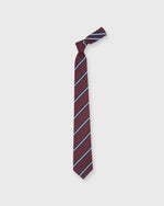 Load image into Gallery viewer, Irish Poplin Tie in Burgundy/Navy/White Stripe
