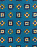 Load image into Gallery viewer, Silk Print Tie in River/Navy/Chartreuse Medallion
