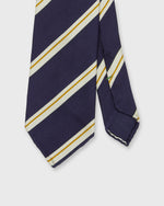 Load image into Gallery viewer, Silk Woven Tie in Navy/Bone/Yellow Stripe

