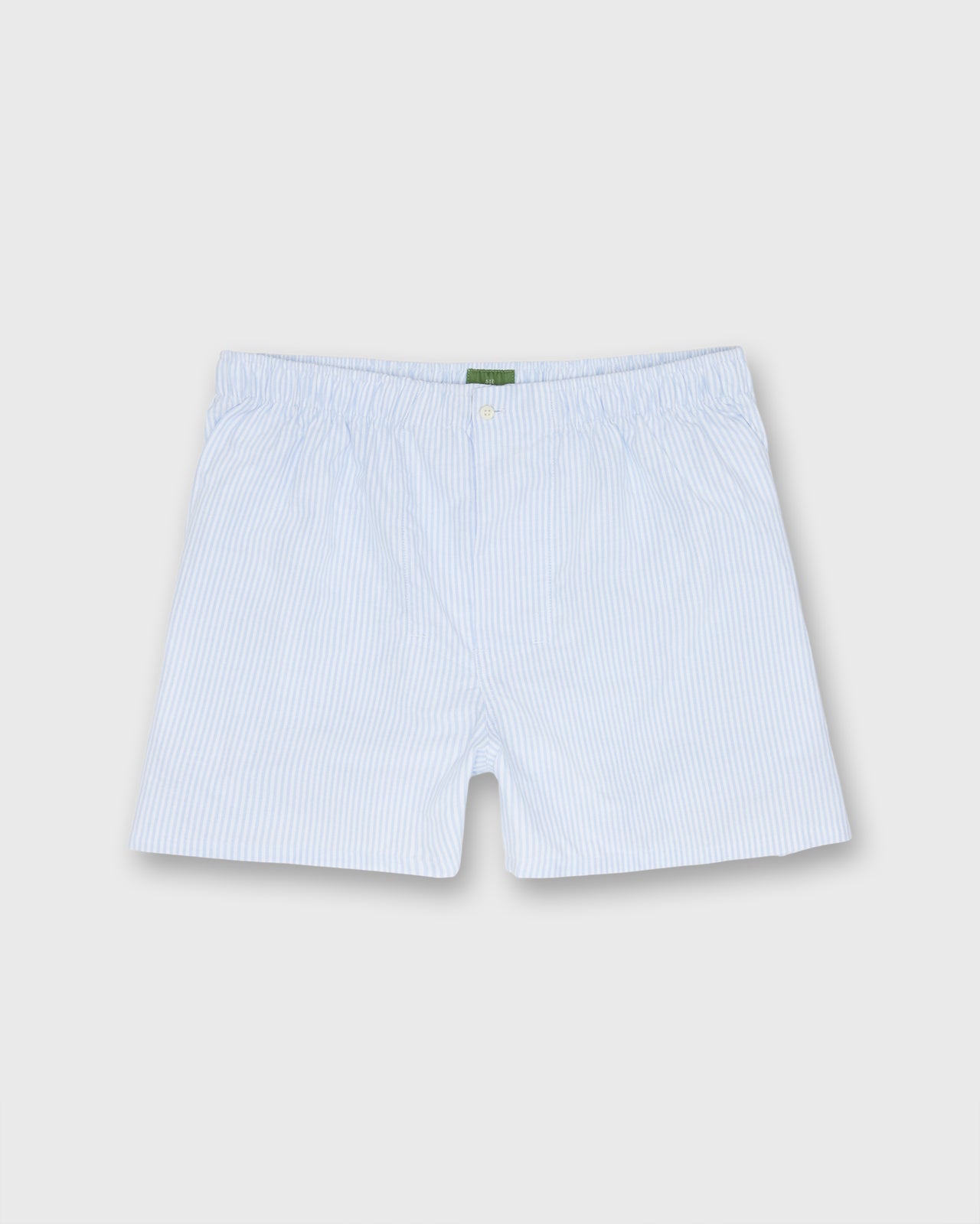 Button-Front Boxer Short in Blue/White University Stripe Oxford