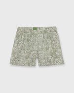 Load image into Gallery viewer, Button-Front Boxer Short in Olive/Ivory Orlando Liberty Fabric

