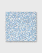 Load image into Gallery viewer, Hand-Rolled Cotton Print Pocket Square in Steel Blue Chamomile Liberty Fabric

