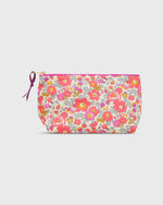 Load image into Gallery viewer, Soft Small Cosmetic Bag in Pink Multi Betsy Dragon Fruit Liberty Fabric
