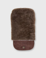 Load image into Gallery viewer, Shoe Polishing Mitt in Dark Brown Leather/Shearling
