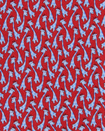 Load image into Gallery viewer, Silk Print Tie in Red Giraffes
