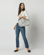Load image into Gallery viewer, Reusable Tote Bag in Blue/Yellow Heidy Meadow Liberty Fabric
