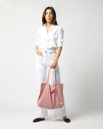 Load image into Gallery viewer, Reusable Tote Bag in Red/Multi Chamomile Liberty Fabric
