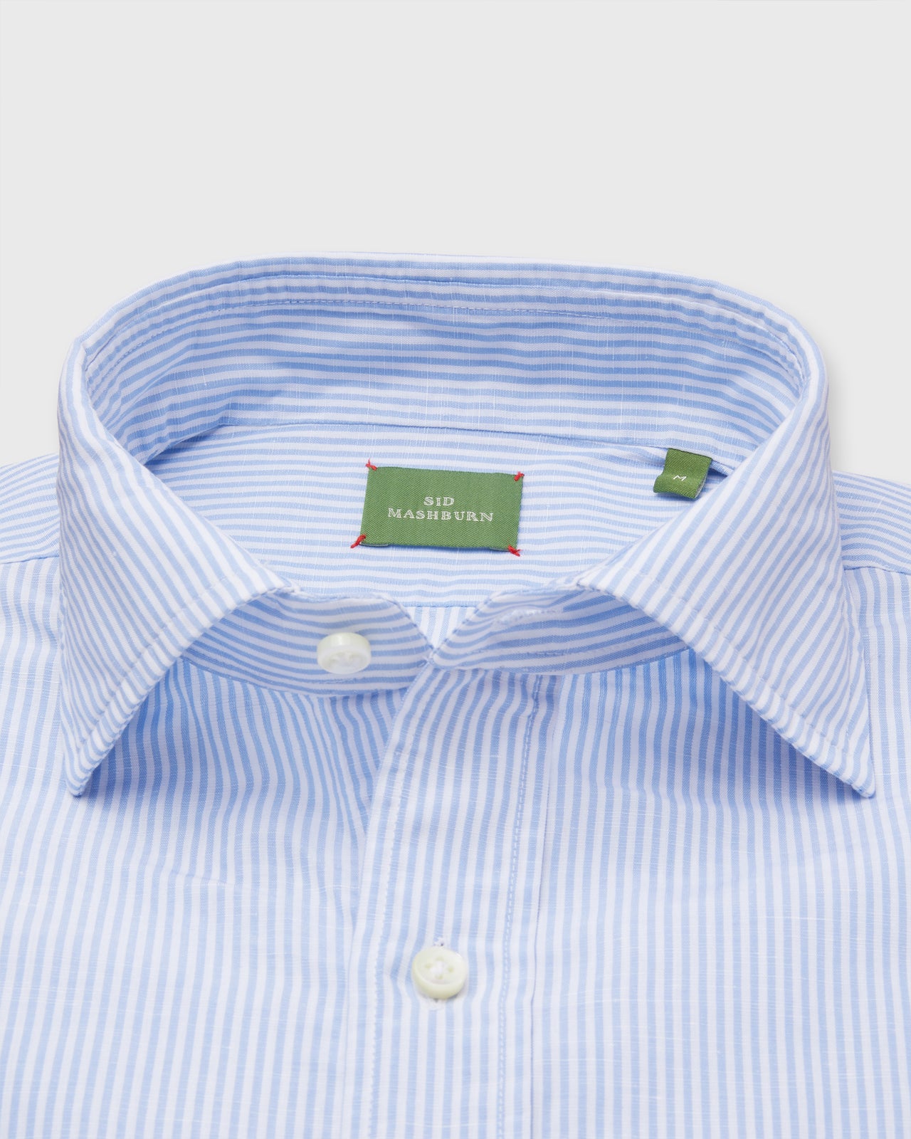 Otto Handmade Sport Shirt in Blue/White Bengal Stripe Cotolino