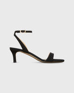 Load image into Gallery viewer, Ankle-Wrap Kitten Heel in Black Suede
