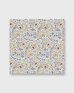 Load image into Gallery viewer, Hand-Rolled Cotton Print Pocket Square in Olive Godinton Garden Liberty Fabric
