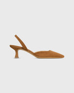 Load image into Gallery viewer, Slight Square Slingback in Dark Camel Suede
