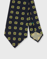 Load image into Gallery viewer, Silk Print Tie in Midnight/Moss Diamond
