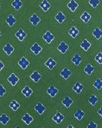 Load image into Gallery viewer, Linen/Silk Print Tie in Green/Blue Foulard
