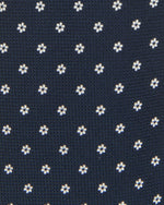 Load image into Gallery viewer, Silk Woven Tie in Navy/White Flower
