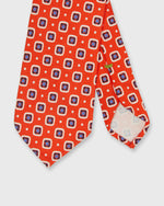 Load image into Gallery viewer, Silk Print Tie in Melon/Blue/Bone Square
