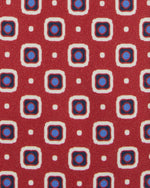 Load image into Gallery viewer, Silk Print Tie in Raspberry/Blue/Bone Square

