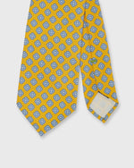 Load image into Gallery viewer, Silk Print Tie in Yellow/Pale Blue Medallion
