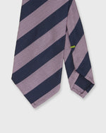 Load image into Gallery viewer, Silk Woven Tie in Navy/Pink Awning Stripe
