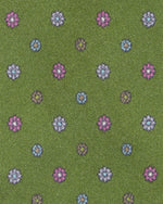 Load image into Gallery viewer, Silk Print Tie in Reversed Olive Multi Flower
