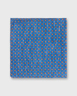 Load image into Gallery viewer, Hand-Rolled Linen/Cotton Print Pocket Square in Dusty Blue/Apricot/Bone Flower
