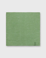Load image into Gallery viewer, Hand-Rolled Linen/Cotton Print Pocket Square in Clover/Pale Pink Flower
