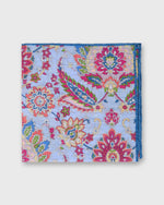 Load image into Gallery viewer, Hand-Rolled Linen/Cotton Print Pocket Square in Lilac/Multi Floral
