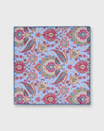 Load image into Gallery viewer, Hand-Rolled Linen/Cotton Print Pocket Square in Lilac/Multi Floral
