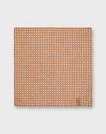 Load image into Gallery viewer, Hand-Rolled Linen/Cotton Print Pocket Square in Apricot/French Blue Foulard
