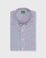 Load image into Gallery viewer, Button-Down Sport Shirt in Berry/Green/Navy Tattersall Poplin
