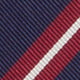 Silk/Cotton Woven Tie in Navy/Red/Bone Stripe