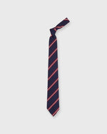 Load image into Gallery viewer, Silk/Cotton Woven Tie in Navy/Red/Bone Stripe
