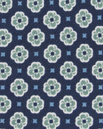 Load image into Gallery viewer, Silk/Linen Print Tie in Navy/Lovat/Bone Foulard
