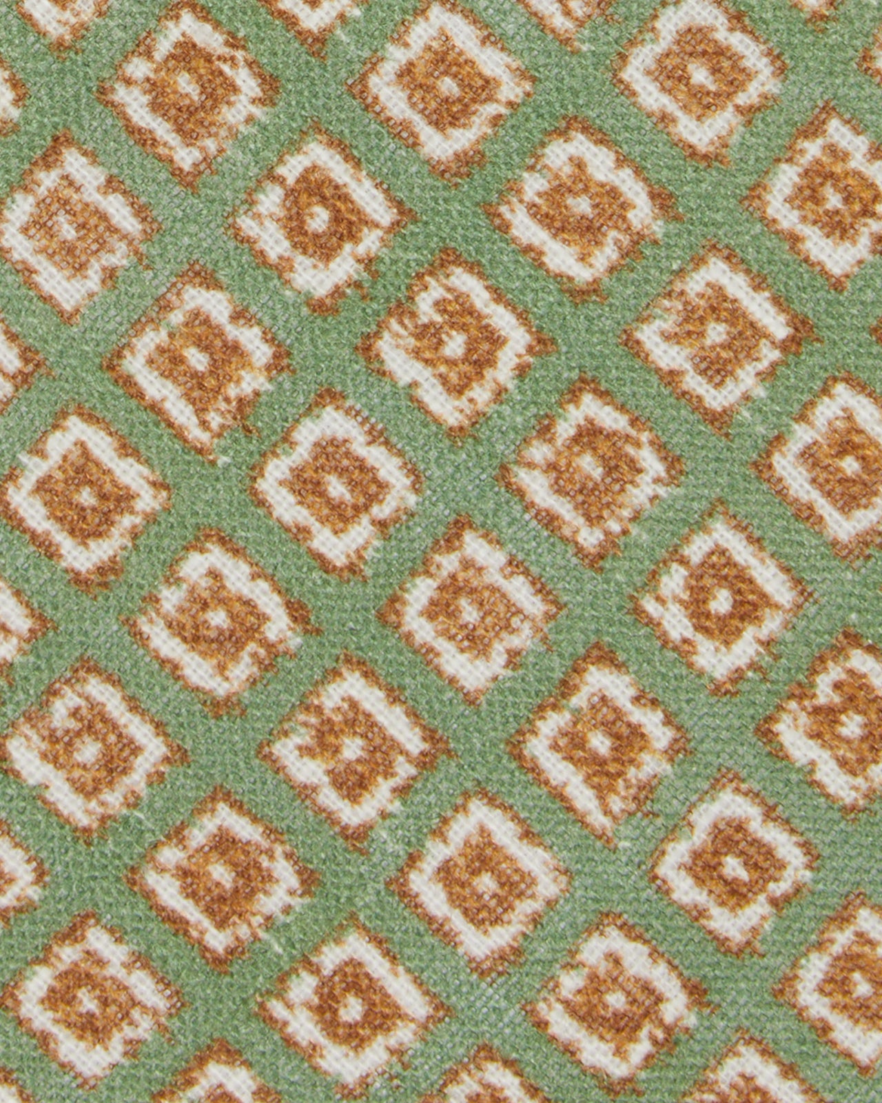 Linen Print Tie in Sage/Havanna Foulard