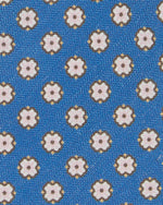 Load image into Gallery viewer, Silk/Linen Print Tie in Blue/Pale Pink Foulard
