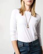 Load image into Gallery viewer, Organic Ring Pendant Necklace in Gold/Dark Brown
