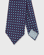 Load image into Gallery viewer, Silk Print Tie in Navy/Red/Bone Flower

