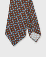 Load image into Gallery viewer, Silk Print Tie in Brown/Sky/Olive Foulard
