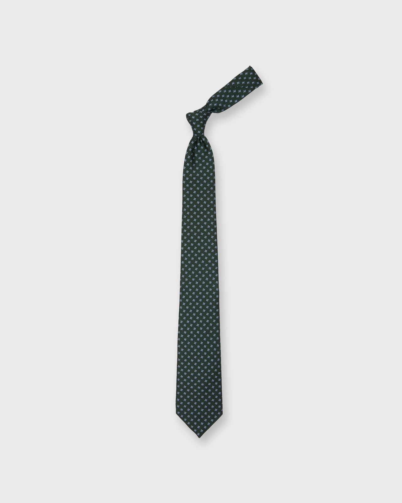 Silk Print Tie in Hunter/Sky Pinwheel
